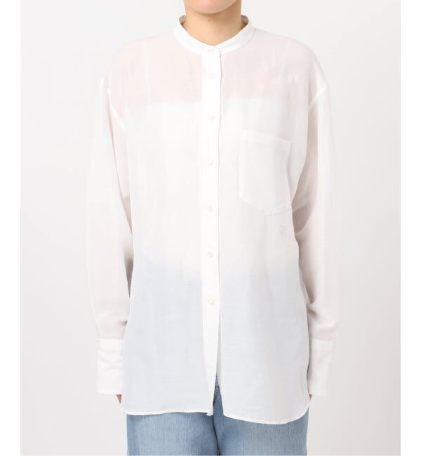 IENA「《一部カラーWEB限定/予約》ラミーリヨセルバンドカラーシャツ」|シャツ・ブラウス|