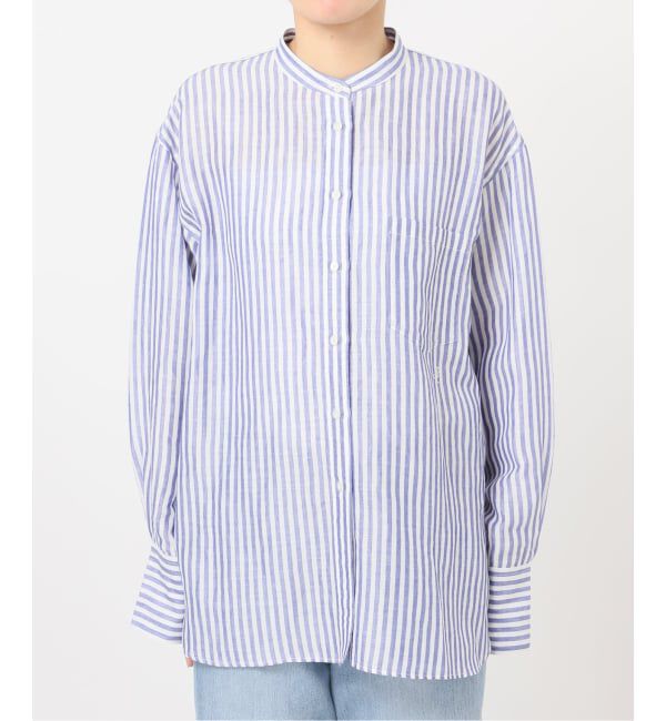 IENA「《一部カラーWEB限定/予約》ラミーリヨセルバンドカラーシャツ」|シャツ・ブラウス|
