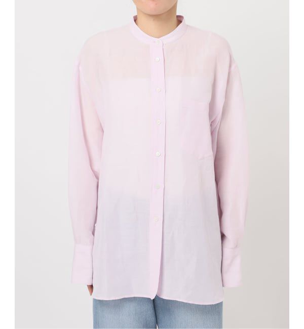 IENA「《一部カラーWEB限定/予約》ラミーリヨセルバンドカラーシャツ」|シャツ・ブラウス|