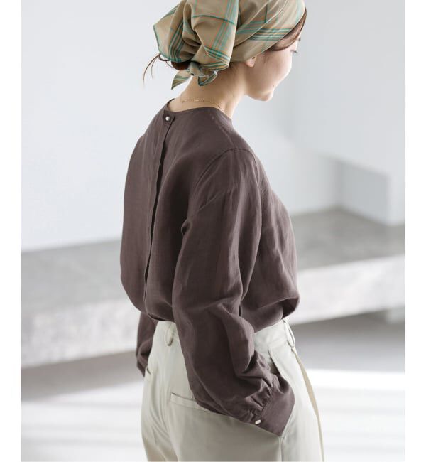 IENA「《WEB限定/追加2予約》ラミーリヨセルノーカラーブラウス」|シャツ・ブラウス|