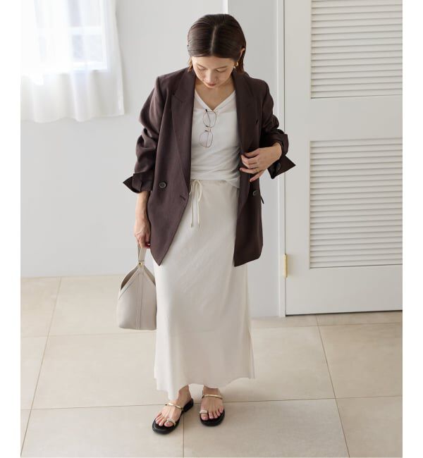 IENA「《予約》アンティークサテン イージースカート」|スカート|