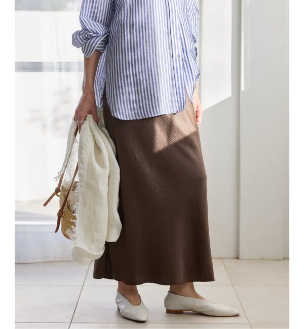 IENA「《予約》アンティークサテン イージースカート」|スカート|