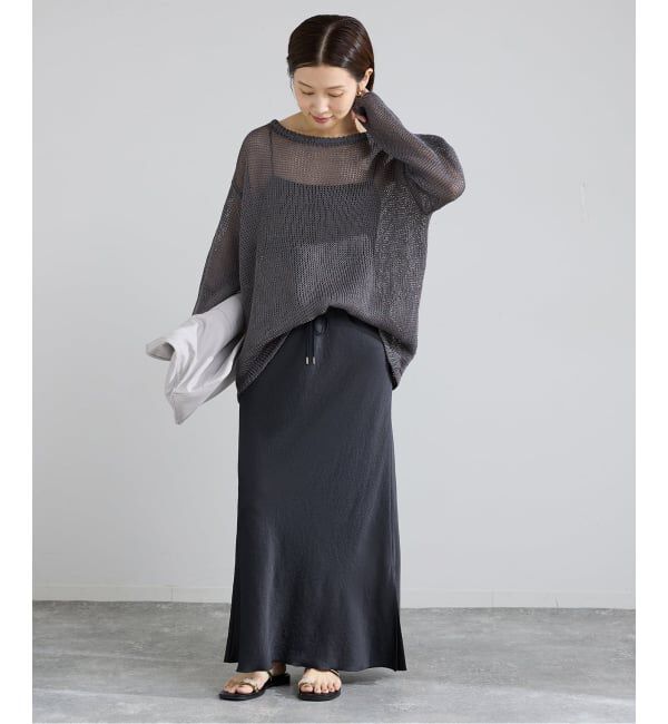 IENA「《予約》アンティークサテン イージースカート」|スカート|