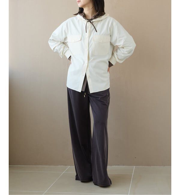 IENA LA BOUCLE「《予約》IENA LA BOUCLE ライトタフタフーテッドシャツ」|シャツ・ブラウス|