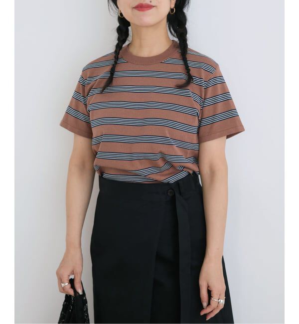 IENA LA BOUCLE「《予約》IENA LA BOUCLE マルチボーダー配色ニット」|ニット・セーター|ブラウン