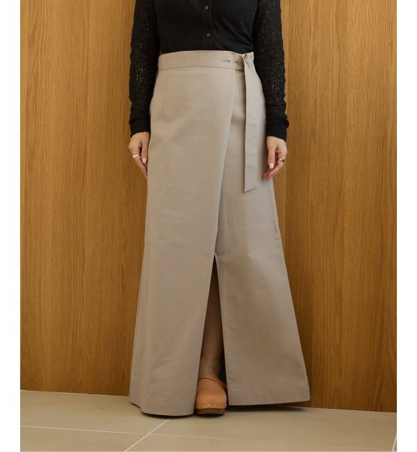 IENA LA BOUCLE「《予約》IENA LA BOUCLE チノラップスカート」|スカート|ベージュ B