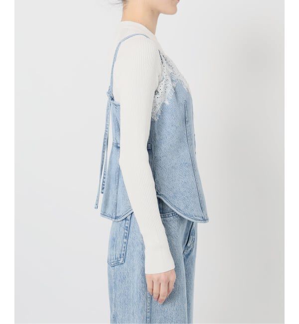 IENA LA BOUCLE「《予約》IENA LA BOUCLE ソフトデニムレースコンビキャミソール」|キャミソール|