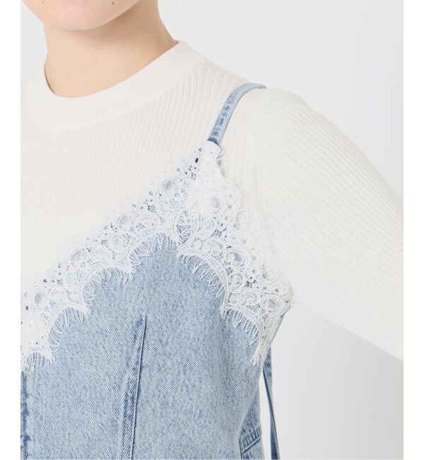 IENA LA BOUCLE「《予約》IENA LA BOUCLE ソフトデニムレースコンビキャミソール」|キャミソール|