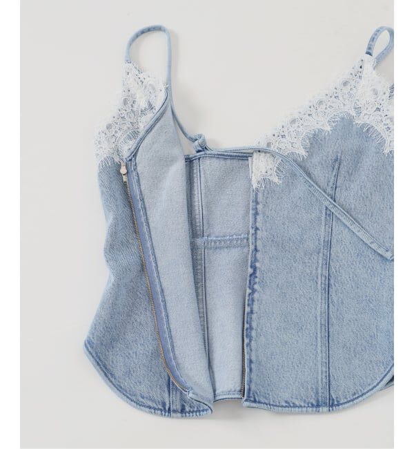 IENA LA BOUCLE「《予約》IENA LA BOUCLE ソフトデニムレースコンビキャミソール」|キャミソール|