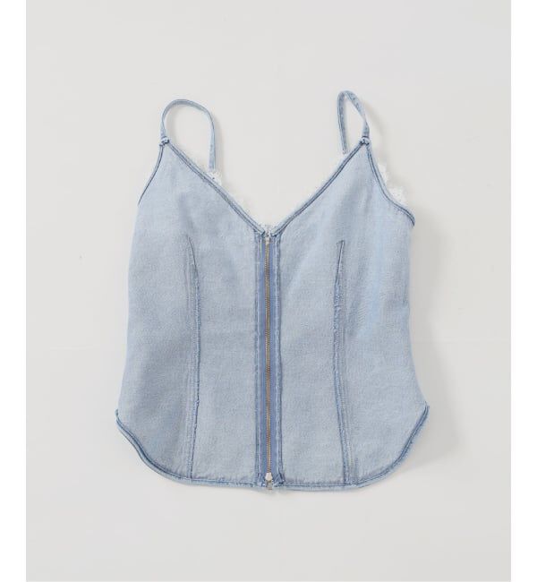 IENA LA BOUCLE「《予約》IENA LA BOUCLE ソフトデニムレースコンビキャミソール」|キャミソール|