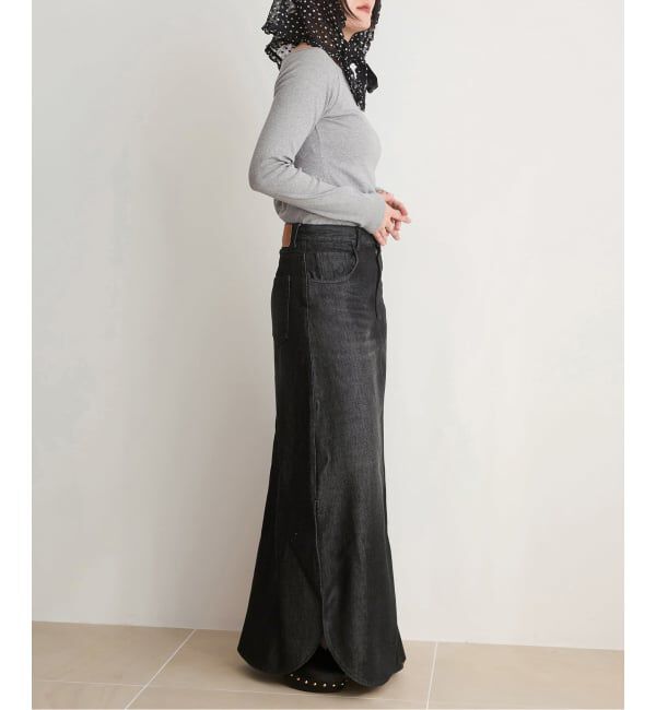 IENA LA BOUCLE「《予約》IENA LA BOUCLE ソフトデニムスリットスカート」|スカート|