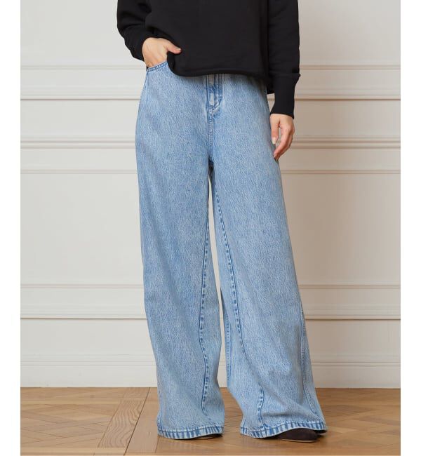 IENA LA BOUCLE「《予約》IENA LA BOUCLE ソフトデニムシルエットパンツ」|デニム|