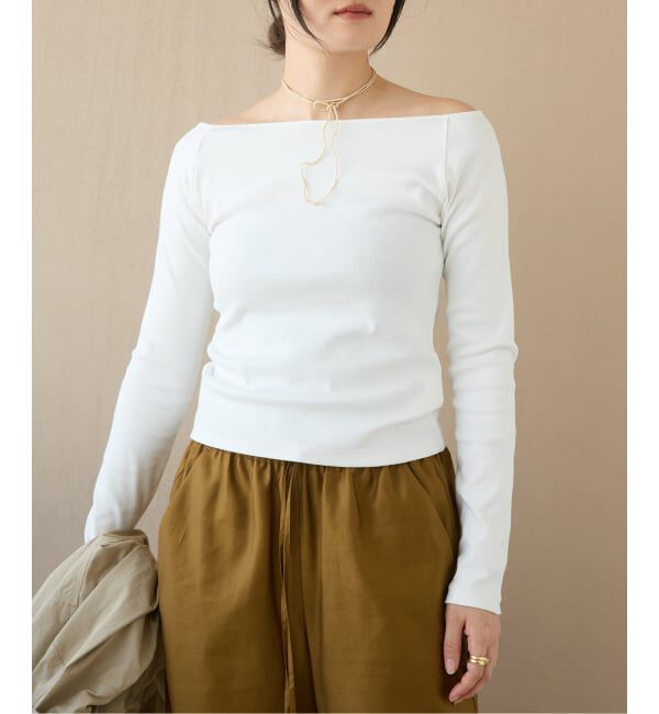 IENA LA BOUCLE「《予約》IENA LA BOUCLE コンパクトベアボートネックカット」|Tシャツ・カットソー|