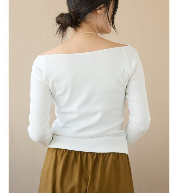 IENA LA BOUCLE「《予約》IENA LA BOUCLE コンパクトベアボートネックカット」|Tシャツ・カットソー|