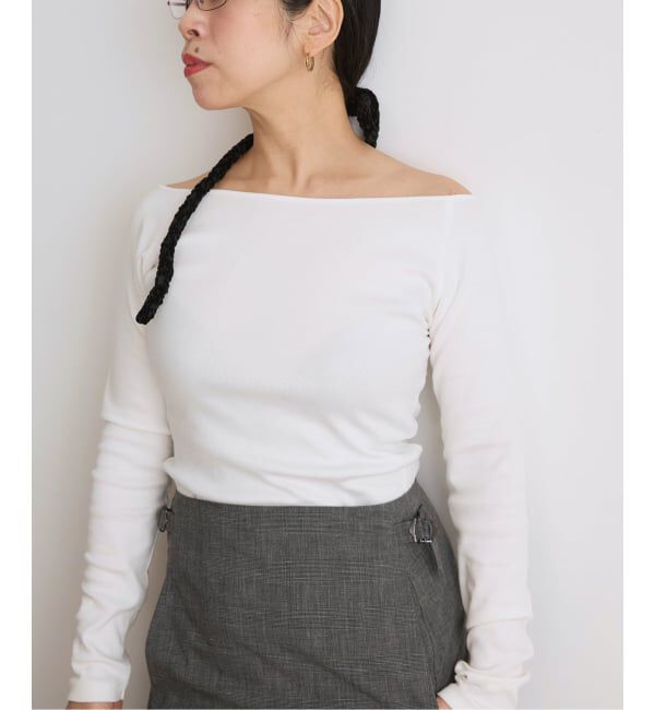 IENA LA BOUCLE「《予約》IENA LA BOUCLE コンパクトベアボートネックカット」|Tシャツ・カットソー|