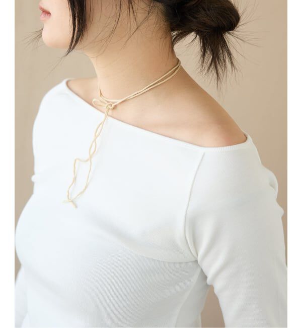 IENA LA BOUCLE「《予約》IENA LA BOUCLE コンパクトベアボートネックカット」|Tシャツ・カットソー|ホワイト