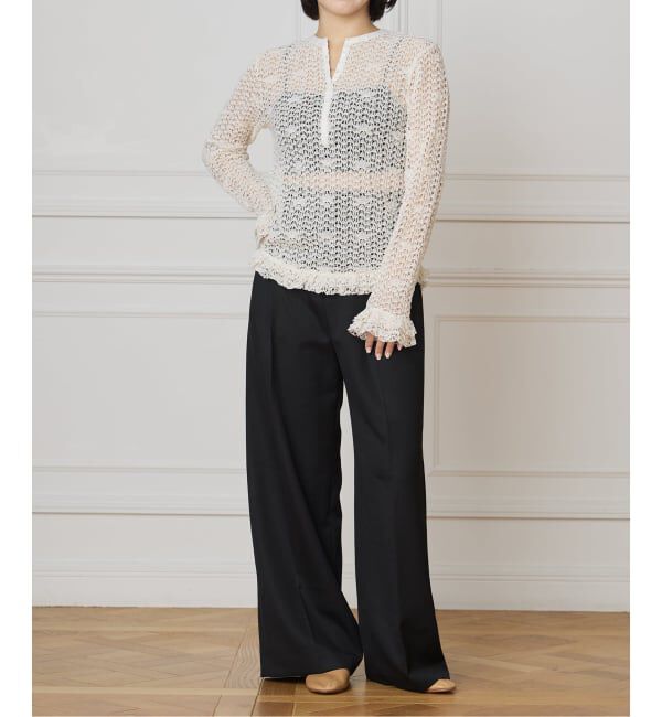 IENA LA BOUCLE「《追加予約》IENA LA BOUCLE antik dantel レースヘンリーネックプルオーバー」|Tシャツ・カットソー|