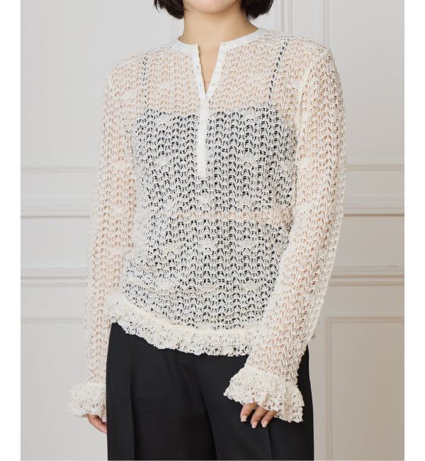 IENA LA BOUCLE「《追加予約》IENA LA BOUCLE antik dantel レースヘンリーネックプルオーバー」|Tシャツ・カットソー|