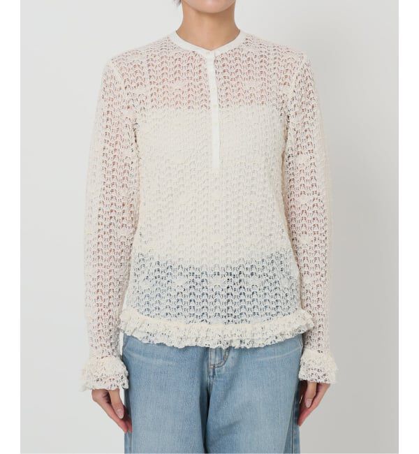 IENA LA BOUCLE「《追加予約》IENA LA BOUCLE antik dantel レースヘンリーネックプルオーバー」|Tシャツ・カットソー|