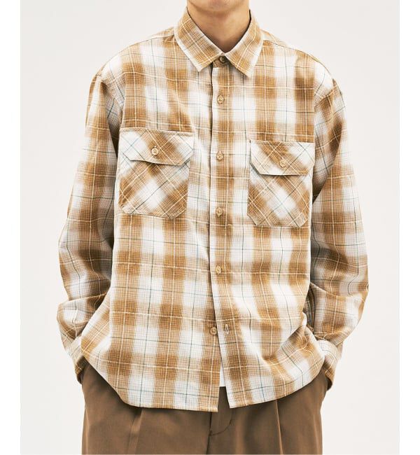 417 EDIFICE「ステッチチェック シャツ」|シャツ・ブラウス|ブラウン