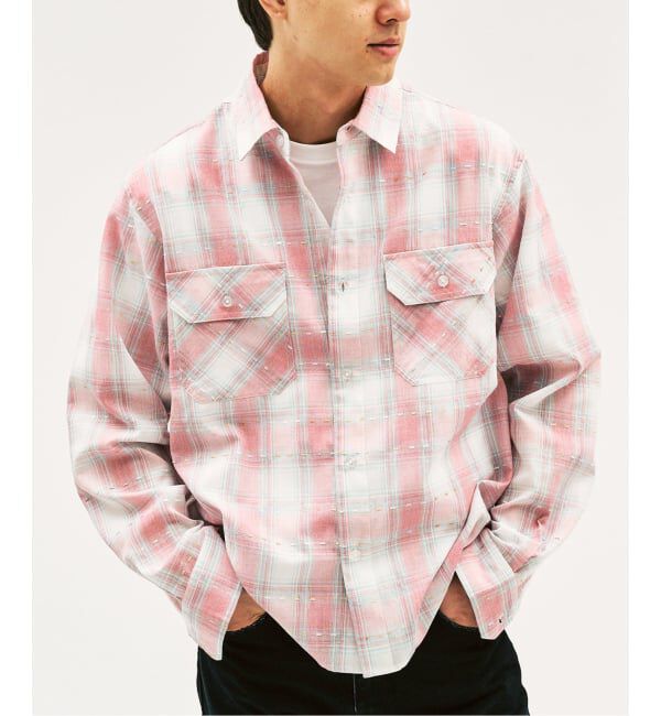 417 EDIFICE「ステッチチェック シャツ」|シャツ・ブラウス|ピンク