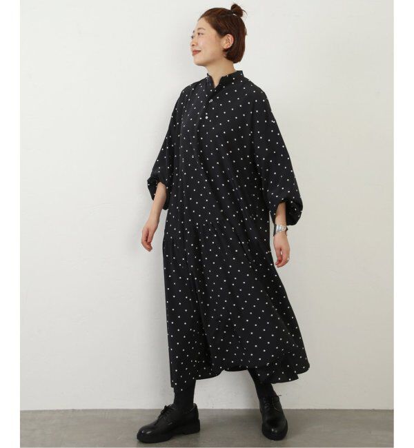 journal standard luxe「《追加》ドット ティアードワンピース」|ワンピース|ブラック