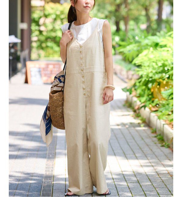 JOURNAL STANDARD relume「《追加/2枚セット》手洗い可/タンクトップ付きキャミサロペット」|オールインワン|ベージュ