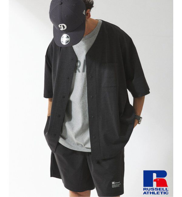 JOURNAL STANDARD relume「吸水速乾 RUSSELL ATHLETIC 別注 Dri-Power(R) ベースボールシャツ」|シャツ・ブラウス|グレー
