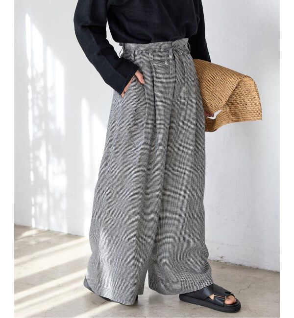 JOURNAL STANDARD「《予約》ゼフィールリネンベルテッドギャザーパンツ」|その他|ブラック C