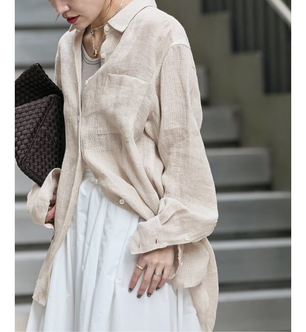 JOURNAL STANDARD「《予約》ゼフィールリネン2WAYメッシュシャツ」|シャツ・ブラウス|