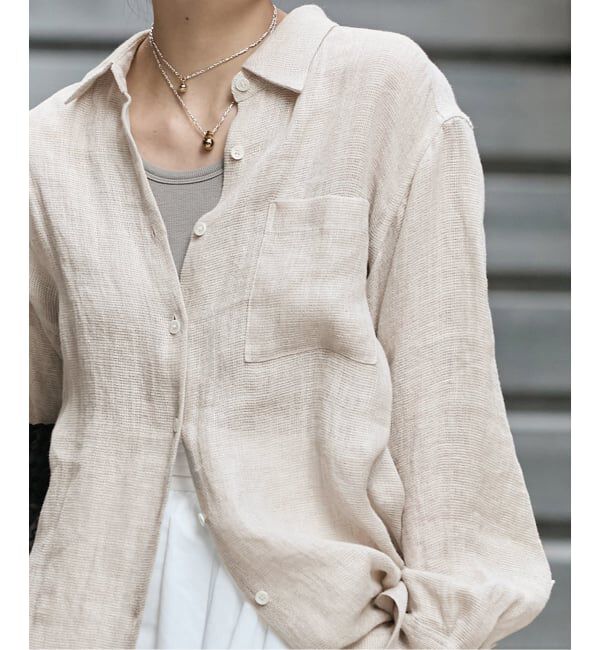 JOURNAL STANDARD「《予約》ゼフィールリネン2WAYメッシュシャツ」|シャツ・ブラウス|