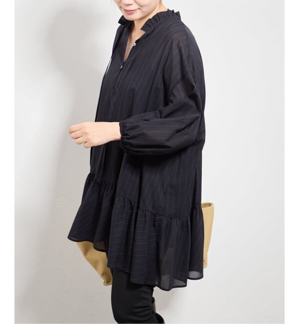 JOURNAL STANDARD「《予約》ピンストライプボイルAラインチュニックブラウス」|シャツ・ブラウス|