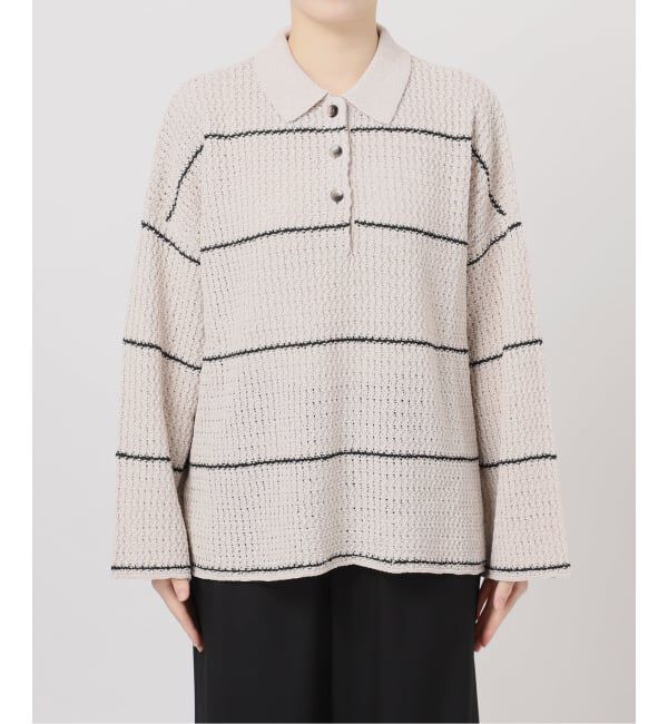 JOURNAL STANDARD「《予約》ペーパーヤーンMIXポロカラープルオーバー」|ニット・セーター|