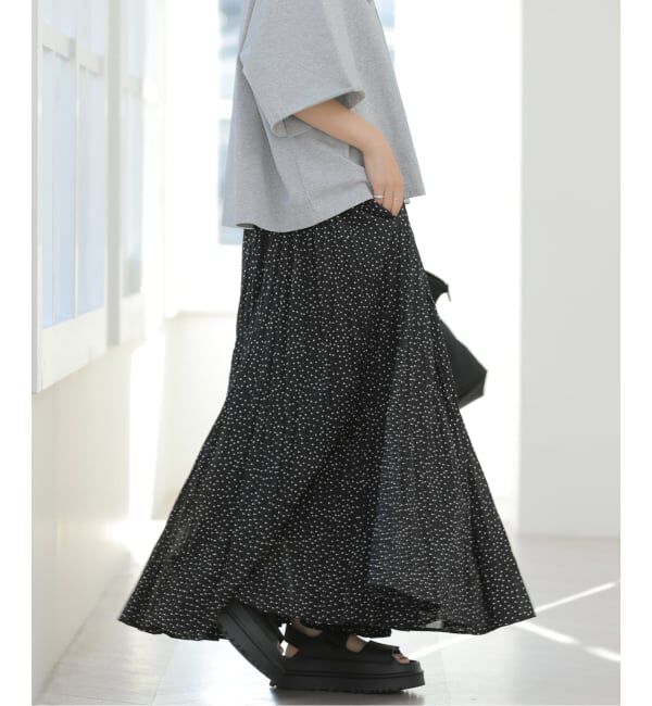 JOURNAL STANDARD relume「《予約》［26SS新作］コットンボイルクリンクルマーメイドスカート（ドット柄）」|スカート|