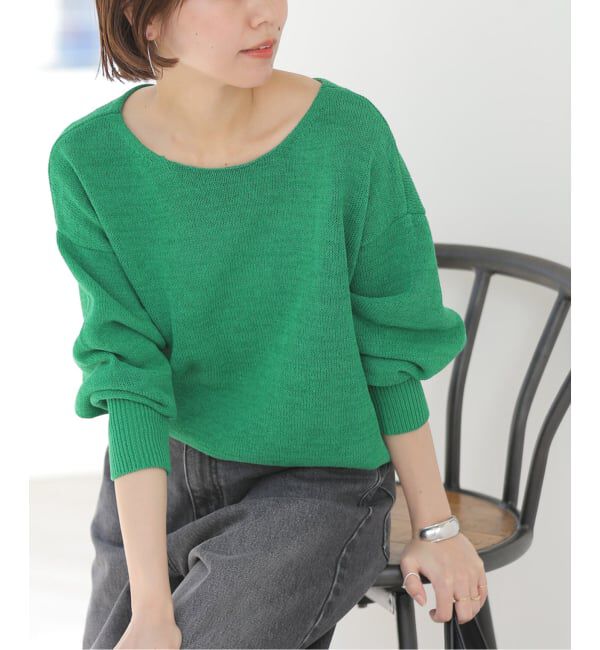 JOURNAL STANDARD relume「《予約》リネンコットン2WAYプルオーバー」|ニット・セーター|グリーン