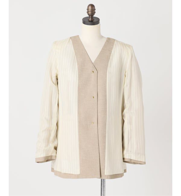 journal standard L'essage「《予約》リノオックス Vネックジャケット」|ノーカラージャケット|