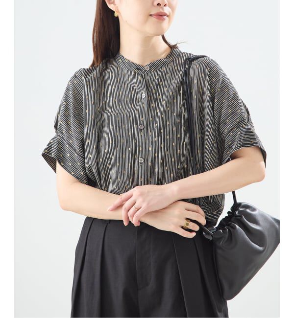 journal standard L'essage「《予約》【WEB限定カラーあり】DEVEAUX GOLDラメモノトーンシャツ」|シャツ・ブラウス|ブラック