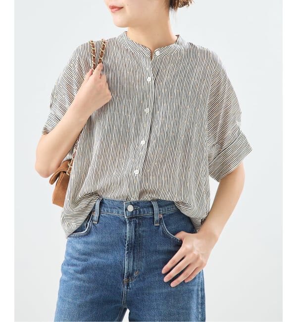 journal standard L'essage「《予約》【WEB限定カラーあり】DEVEAUX GOLDラメモノトーンシャツ」|シャツ・ブラウス|