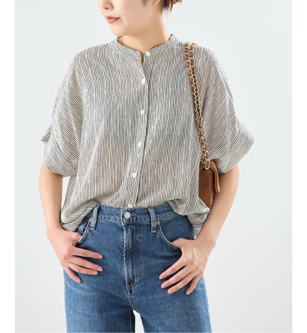 journal standard L'essage「《予約》【WEB限定カラーあり】DEVEAUX GOLDラメモノトーンシャツ」|シャツ・ブラウス|ナチュラル