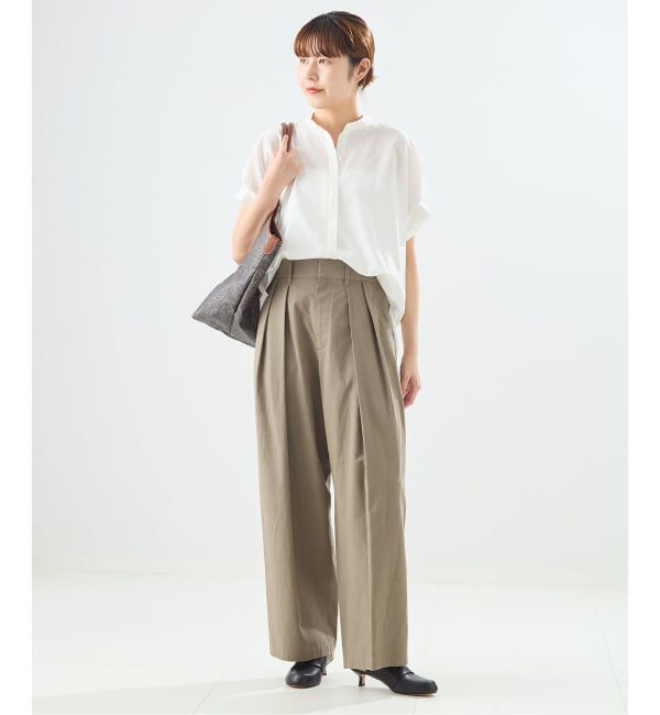 journal standard L'essage「《予約》DEVEAUXフラワー&チェック/無地タックスリーブシャツ」|シャツ・ブラウス|