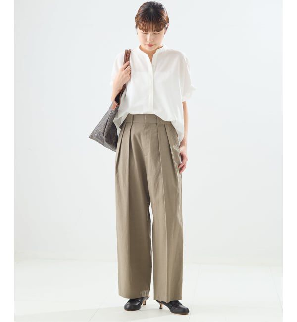 journal standard L'essage「《予約》DEVEAUXフラワー&チェック/無地タックスリーブシャツ」|シャツ・ブラウス|