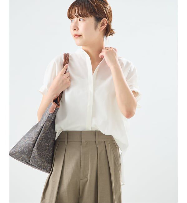 journal standard L'essage「《予約》DEVEAUXフラワー&チェック/無地タックスリーブシャツ」|シャツ・ブラウス|