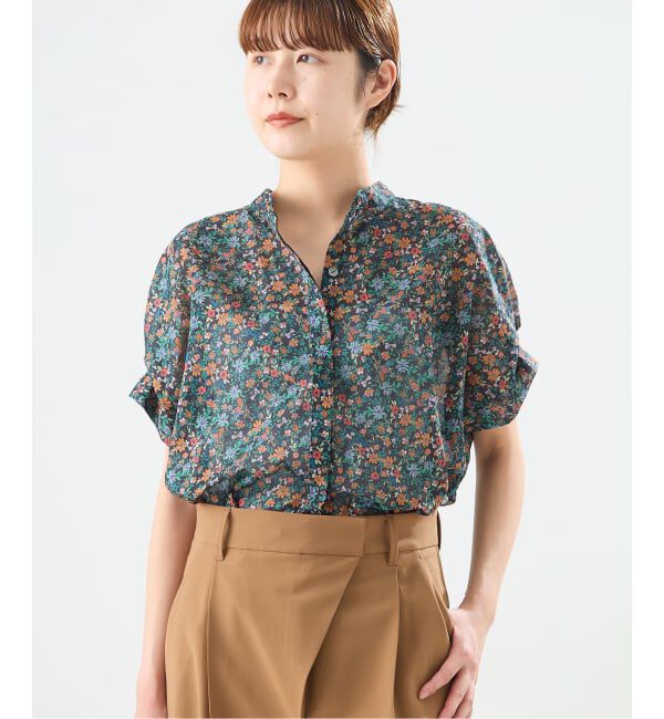 journal standard L'essage「《予約》DEVEAUXフラワー&チェック/無地タックスリーブシャツ」|シャツ・ブラウス|