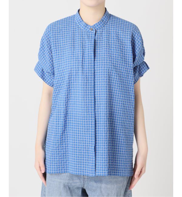 journal standard L'essage「《予約》DEVEAUXフラワー&チェック/無地タックスリーブシャツ」|シャツ・ブラウス|