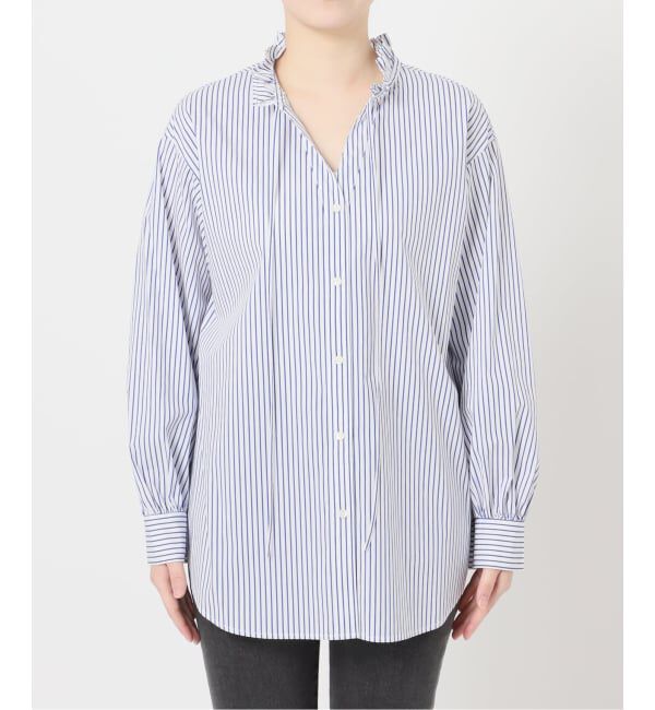 JOURNAL STANDARD relume「《予約》ハイカウントストライプスタンドカラー2way」|シャツ・ブラウス|