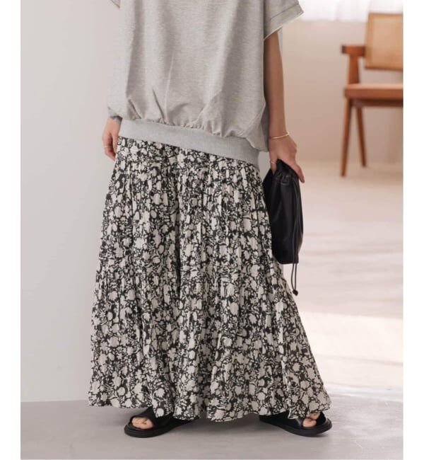 JOURNAL STANDARD relume「《WEB限定追加予約 / 新色》コットンボイルクリンクルティアードスカート（柄）」|スカート|