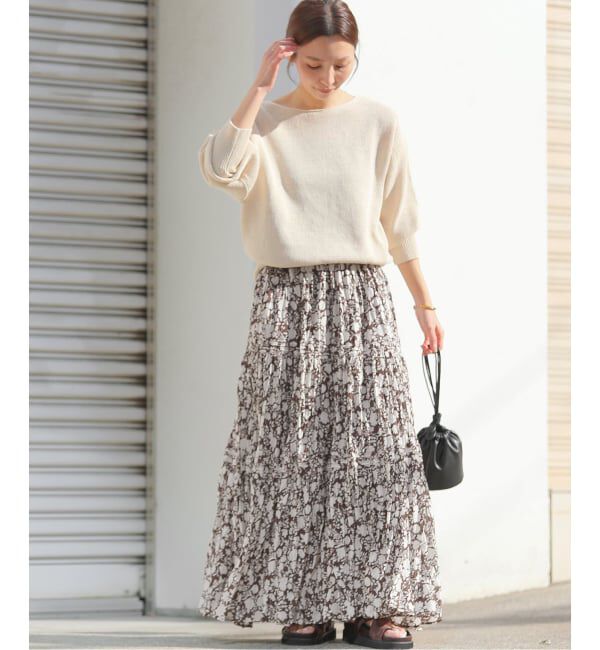 JOURNAL STANDARD relume「《WEB限定追加予約 / 新色》コットンボイルクリンクルティアードスカート（柄）」|スカート|