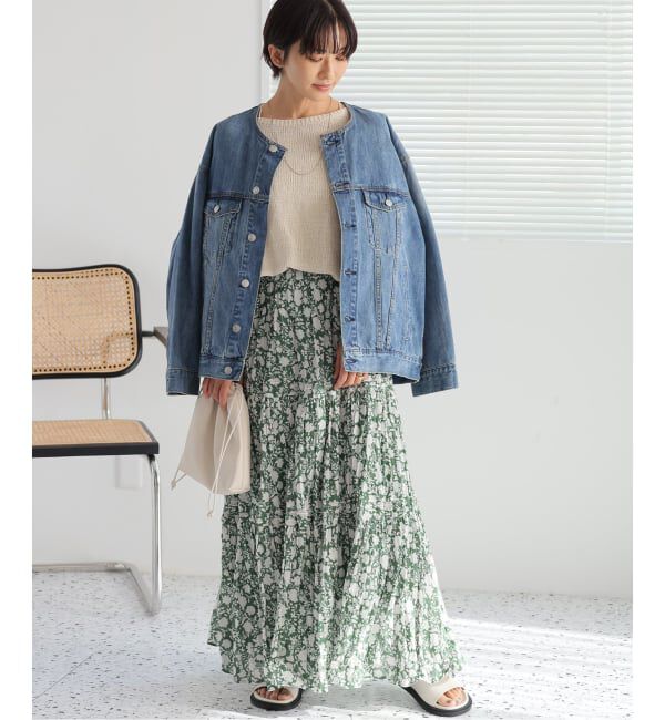JOURNAL STANDARD relume「《WEB限定追加予約 / 新色》コットンボイルクリンクルティアードスカート（柄）」|スカート|