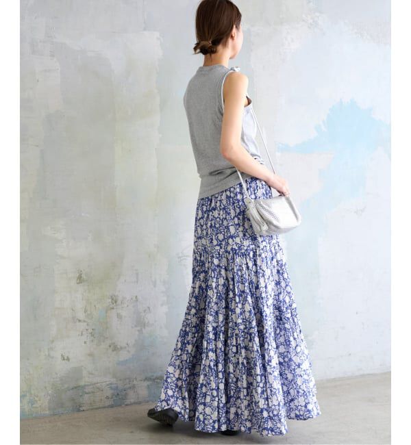 JOURNAL STANDARD relume「《WEB限定追加予約 / 新色》コットンボイルクリンクルティアードスカート（柄）」|スカート|