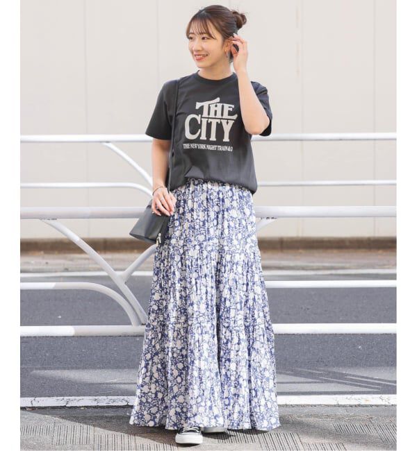 JOURNAL STANDARD relume「《WEB限定追加予約 / 新色》コットンボイルクリンクルティアードスカート（柄）」|スカート|